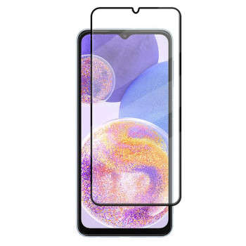 Folie sticla securizata compatibila cu Samsung Galaxy A23, Case Friendly, Lipire Completa, 9H, BRO, Negru