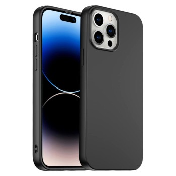 Husa PremiumCell compatibila cu Apple Iphone 14 Pro, Matte Efect, Microfibra, Camera Ultra Safe, Negru