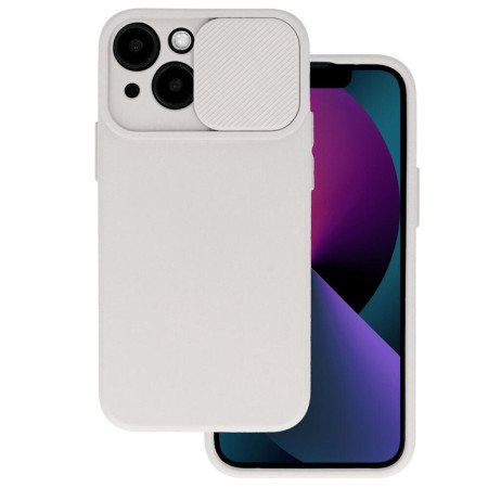 Husa protectie spate si camera foto compatibila cu Apple iPhone 14 Pro, Privacy CamShield, Interior Microfibra, Bej