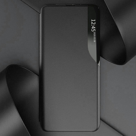 Husa Flip din Piele compatibila cu Samsung Galaxy A33 5G, HTPMAG, E-Fold, Black