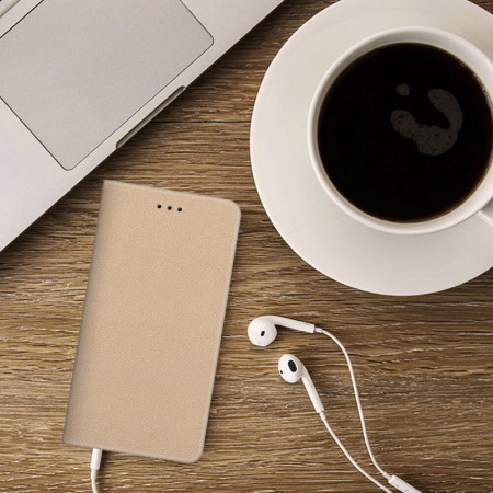 Husa Flip PU cu Inchidere Magnetica pentru Samsung Galaxy S21, Gold