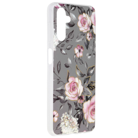 Husa Marble Flower pentru Samsung Galaxy A13 5G, Slim IOA, Grey