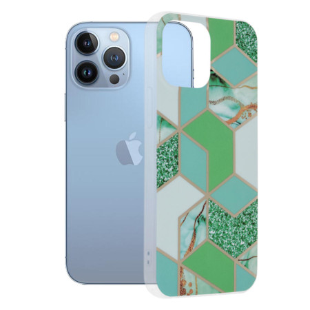 Husa compatibila cu iPhone 13 Pro Max, Abstract Marble, Hex Fashion, Verde
