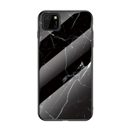 Husa Huawei Y5P Marble, Tempered Glass PC + TPU  – Black