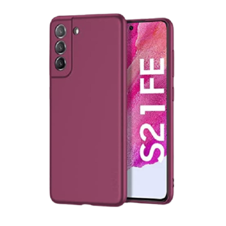 Husa silicon antisoc protectie camera cu microfibra in interior compatibila cu Samsung Galaxy S21 FE 5G , Visiniu