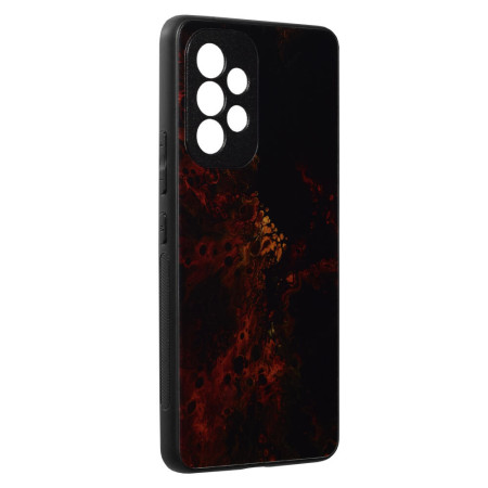 Husa Glaze Glass Care compatibila cu Samsung Galaxy A53 5G, Slim Glow, HTPMAG, Red Nebula