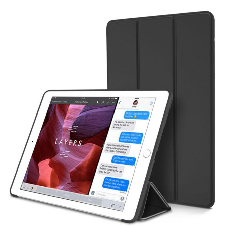 Husa de protectie compatibila cu Apple iPad Pro 12.9 (2021), tip carte,FoldPro,HTPMAG, Black