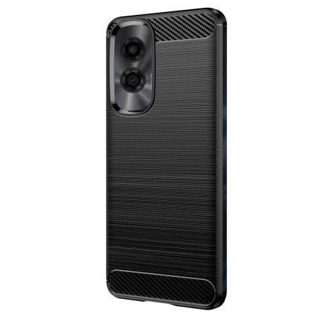 Husa Carbon Fiber compatibila cu Motorola Moto E22s, Flexibila, HTPMAG Protect 421.21, Black