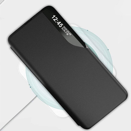 Husa Flip din Piele compatibila cu Samsung Galaxy S22,HTPMAG,E-Fold, Black