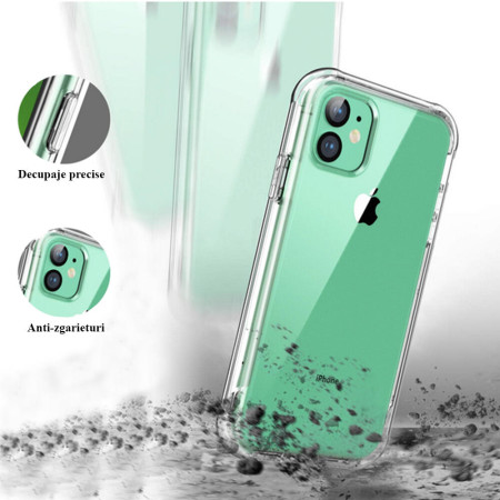 Husa HTphone Full TPU 360 V2 pentru Apple iPhone 11 Pro Max / XI Pro Max, Transparent