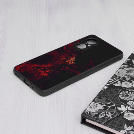Husa Glaze Glass Top G compatibila cu Huawei Nova 9 SE, Slim Glow, HTPMAG, Red Nebula