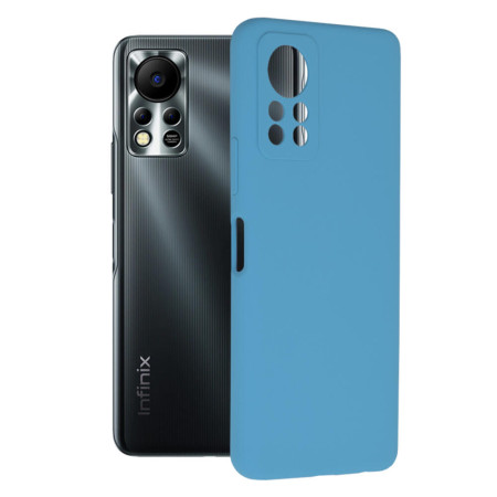 Husa Soft Edge compatibila cu Infinix Hot 11s NFC, Antiamprenta, Interior Microfibra, Camera Extra Pro, Albastru