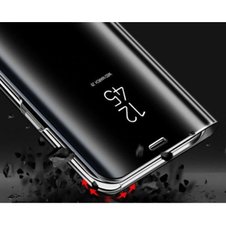 Husa Huawei Y6P Clear View , Mirror Effect, Neagra