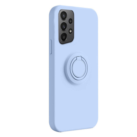 Husa Soft Liquid compatibila cu Samsung Galaxy A23 5G, interior cu piele Alcantara, 360° Inel Rotativ cu Magnet Auto, Mov