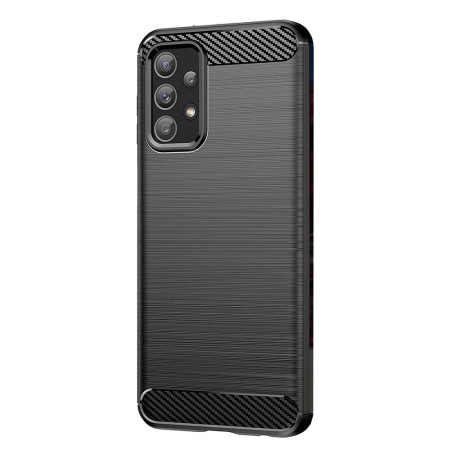 Husa Carbon Fiber compatibila cu Samsung Galaxy A23 4G, 5G, Flexibila, HTPMAG Protect 421.21, Black