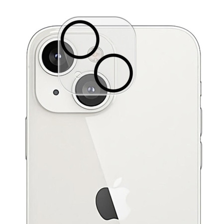 Folie camera foto compatibila cu Apple iPhone 14, Sticla Securizata, Top 9H, 0,2 mm, Negru Transparent