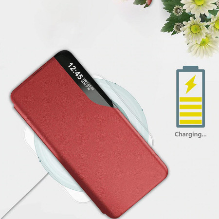 Husa Flip din Piele compatibila cu Samsung Galaxy S23 Ultra,E-Fold, Rosu