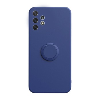 Husa Soft Liquid compatibila cu Samsung Galaxy A33 5G, interior cu piele Alcantara, 360° Inel Rotativ cu Magnet Auto, Blue