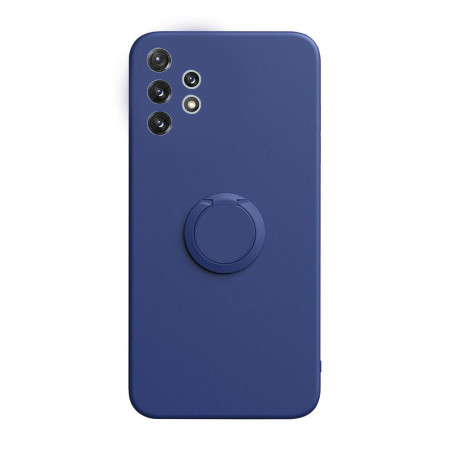Husa Soft Liquid compatibila cu Samsung Galaxy A33 5G, interior cu piele Alcantara, 360° Inel Rotativ cu Magnet Auto, Blue