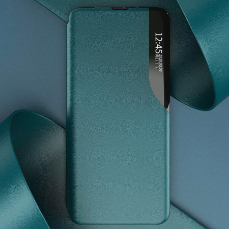 Husa Smart View compatibila cu Xiaomi Poco M3, Cu Suport, Verde