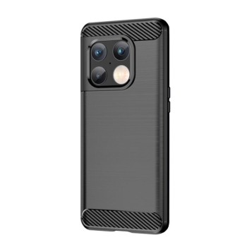 Husa Carbon Fiber compatibila cu Oneplus 10 Pro 5G, Flexibila, HTPMAG Protect 421.21, Black