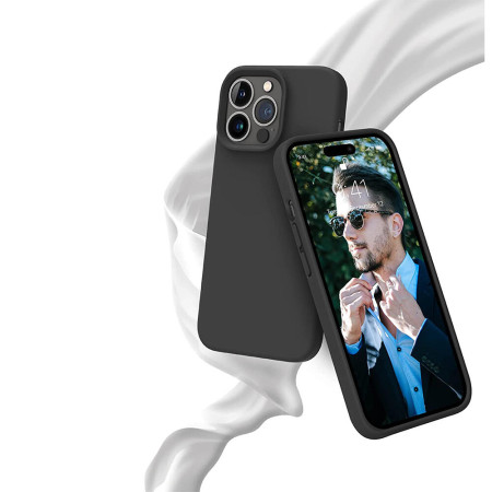 Husa compatibila cu Apple Iphone 14 Pro, Matte Efect, Camera Ultra Safe, HTPMAG, Negru
