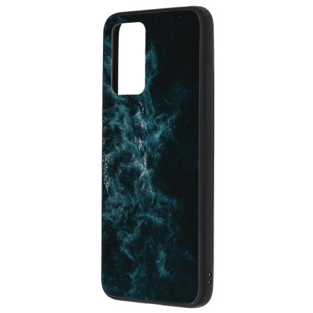 Husa Glaze Glass Care compatibila cu Xiaomi Redmi 10, Slim Glow, HTPMAG, Blue Nebula