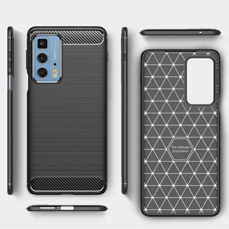 Husa Carbon compatibila cu Motorola Moto Edge 20 Pro, Flexibila HTP , Black