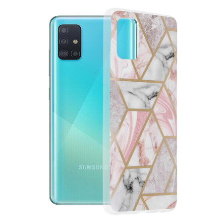 Husa compatibila cu Samsung Galaxy A51, Abstract Marble, Hex Fashion, Pink
