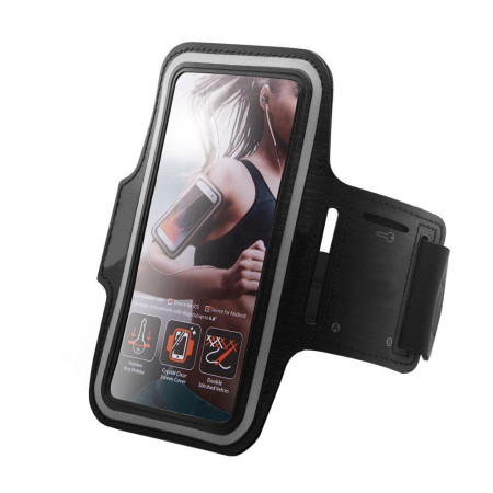 Husa Banderola pentru brat/mana pentru alergat, sala, bicicleta, yoga, fitness, Universala cu acces usor la ecran, Armband fitness, sport, jogging, A700 HTPMAG, Negru