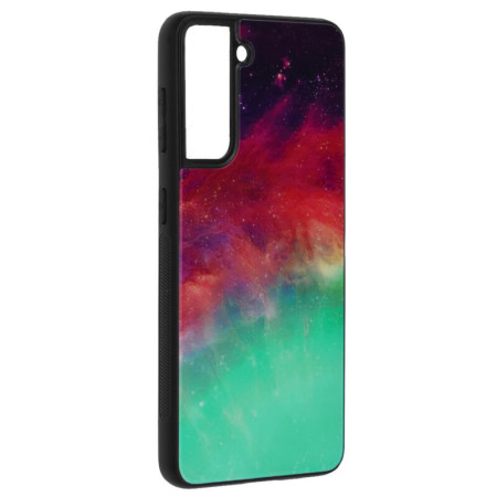 Husa Glaze Glass Care compatibila cu Samsung Galaxy S21 FE, Slim Glow,HTPMAG, Fiery Ocean