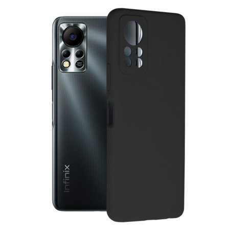 Husa Soft Edge compatibila cu Infinix Hot 11s NFC, Antiamprenta, Interior Microfibra, Camera Extra Pro, Negru