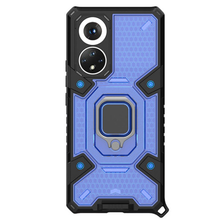 Husa compatibila cu Huawei Nova 9 / Honor 50, Optim Ring Inel Rotativ Magnetic, Ultra Care, Hexa Honeycomb HTPMAG, Albastru