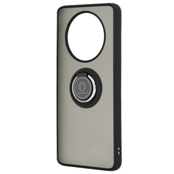 Husa Glinth Magnet Auto si Inel Rotativ compatibila cu Huawei Honor Magic 4 Lite 5G, HTPMAG, Black