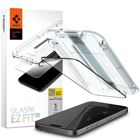 Folie pentru iPhone 15 Pro Max - Spigen Glas.TR EZ FIT - Black