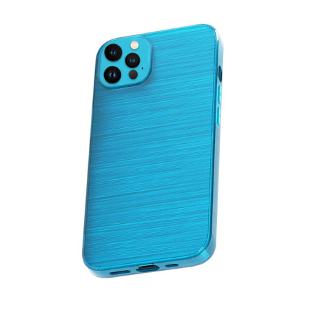 Husa compatibila cu Apple Iphone 13 Pro, Finisaj Metalic Lucios, Protectie pe Camera, Blue