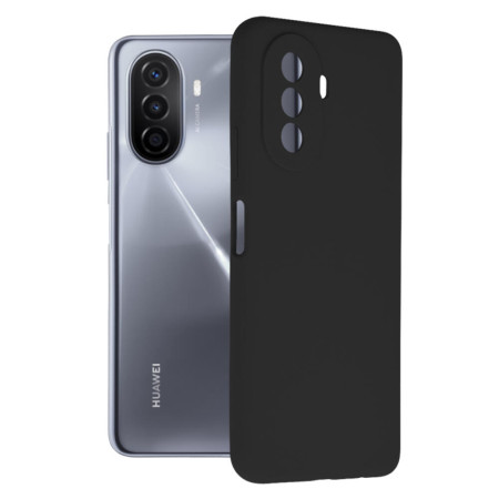 Husa Soft Edge compatibila cu Huawei Nova Y70, Antiamprenta, Interior Microfibra, Camera Extra Pro, Black