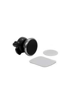 Suport Magnetic Auto, Ventilatie, Universal, Placute Magnetice, Round, Negru