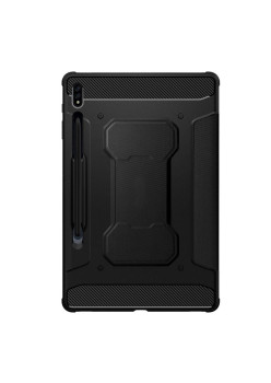 Husa Carbon Fiber Book compatibila cu Samsung Galaxy Tab S7 / S8 11.0 inch, Inchidere Magnetica, Armor HTPMAG, Black