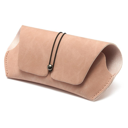 Husa protectie Ochelari de Soare, Compact din Piele Ecologica, Pink