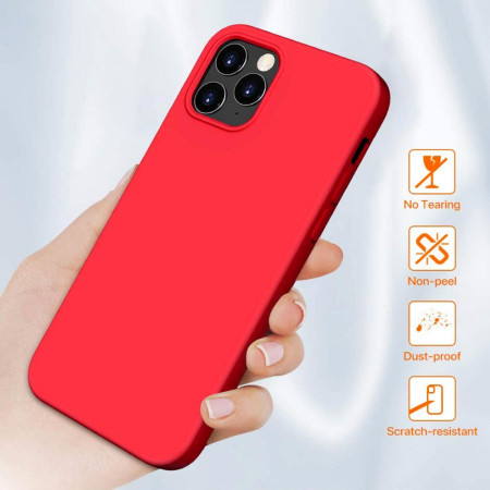 Husa HTPMAG iSlim compatibila cu Apple iPhone 12 , TPU , Red
