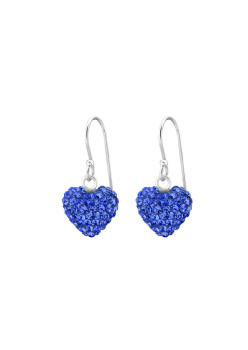 Cercei Inima din Argint 925 cu cristale, Blue
