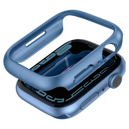 Carcasa Thin Fit compatibila cu Apple Watch 7 41mm, Defense HTPMAG, Blue