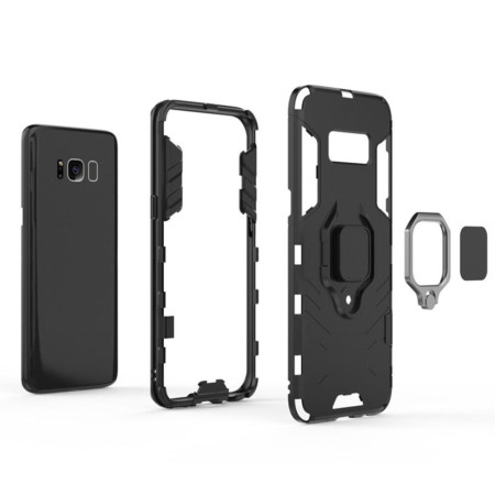 Husa compatibila cu Samsung Galaxy S8, Ring (cu inel + Magnet) Brave Armor, Black