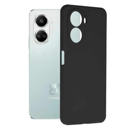 Husa Soft Edge compatibila cu Huawei nova 10 SE, Antiamprenta, Interior Microfibra, Camera Extra Pro, Negru