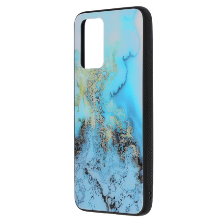 Husa Glaze Glass Care compatibila cu Xiaomi Redmi 10, Slim Glow, HTPMAG, Blue Ocean