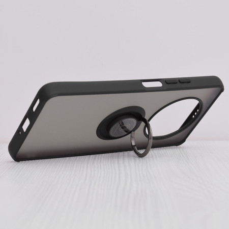 Husa Glinth Magnet Auto si Inel Rotativ compatibila cu Huawei Honor Magic 4 Lite 5G, HTPMAG, Black