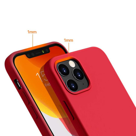 Husa HTPMAG iSlim compatibila cu Apple iPhone 12 , TPU , Red