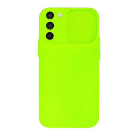 Husa protectie spate si camera foto compatibila cu Samsung Galaxy S22, Privacy CamShield, Microfibra, Lime