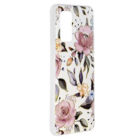 Husa Marble Flower pentru Samsung Galaxy A32 4G, Slim IOA, White
